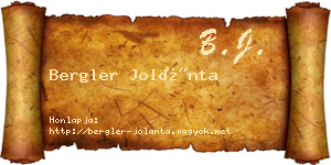 Bergler Jolánta névjegykártya